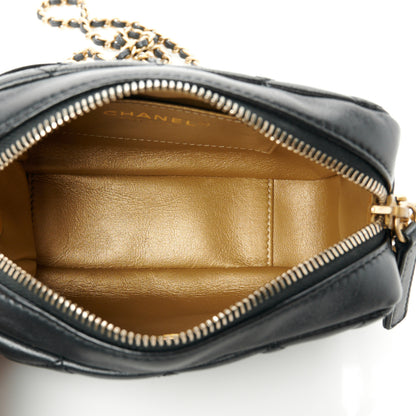 Chanel Lambskin Quilted CC Pearl Crush Camera Case Black 5 of 10