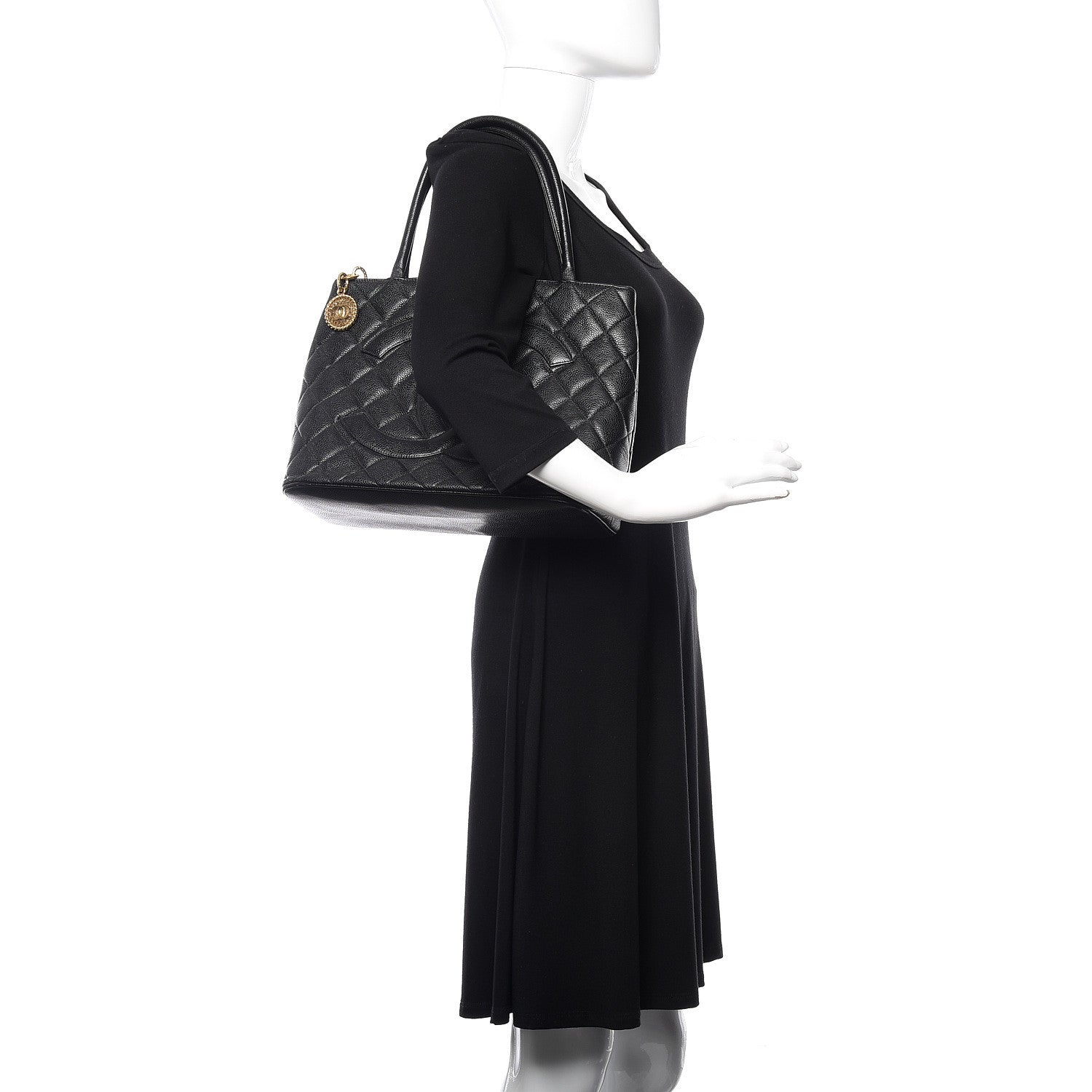 Chanel Caviar Quilted Medallion Tote Black 2 of 15