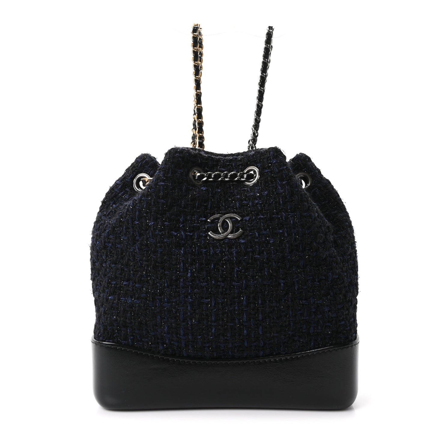 Tweed Calfskin Quilted Gabrielle Backpack Blue Multicolor