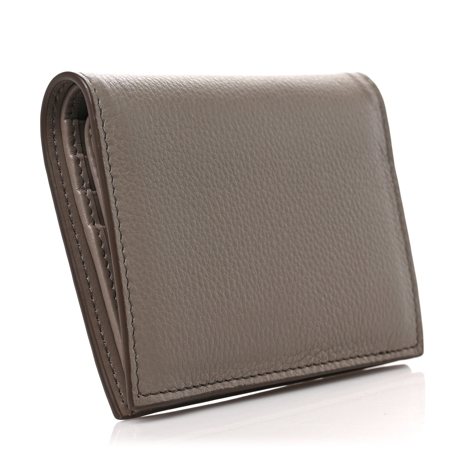 Prada Vitello Daino Metal Compact Snap Bi-Fold Wallet Argilla 3 of 6