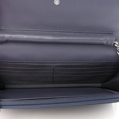Chanel Lambskin Quilted Wallet On Chain WOC Dark Blue 5 of 12