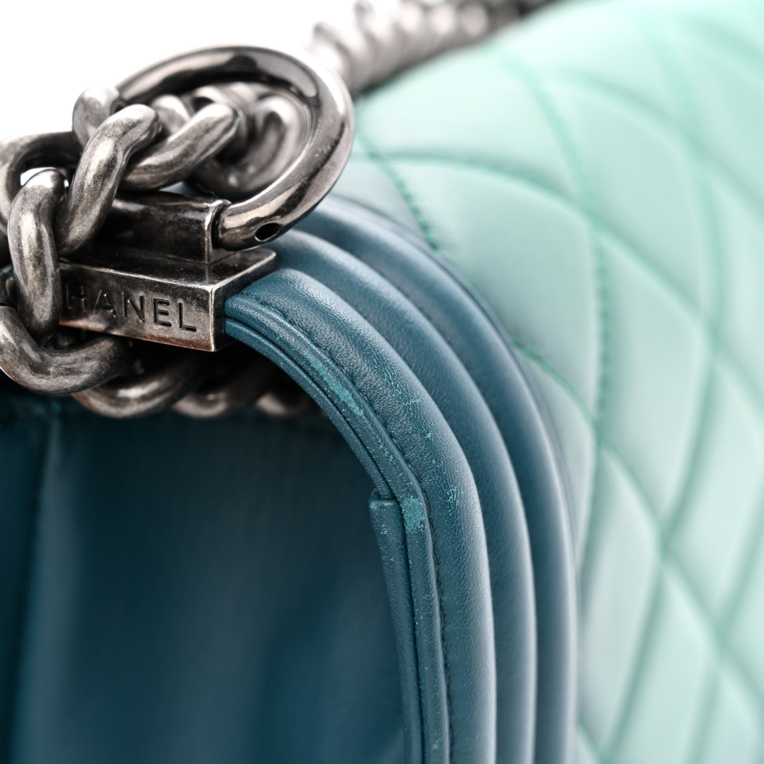 Chanel Calfskin Ombre Faded Quilted Medium Boy Flap Green 12 of 12