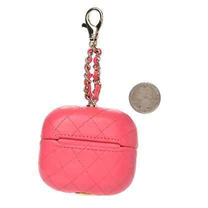 Chanel Lambskin Quilted Airpods Pro Case With Chain Pink 2 of 4
