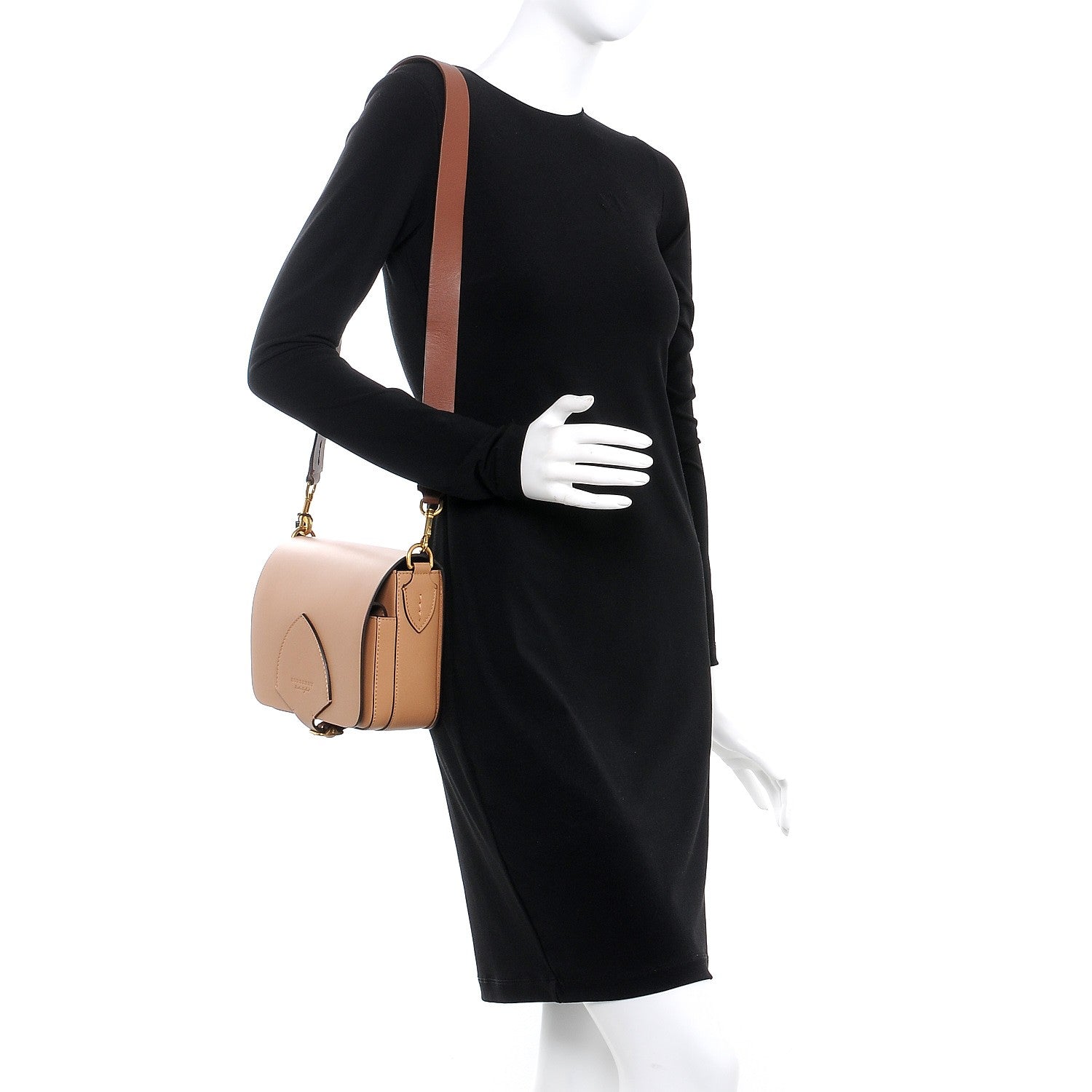 Burberry Calfskin Square Satchel Camel 2 of 7