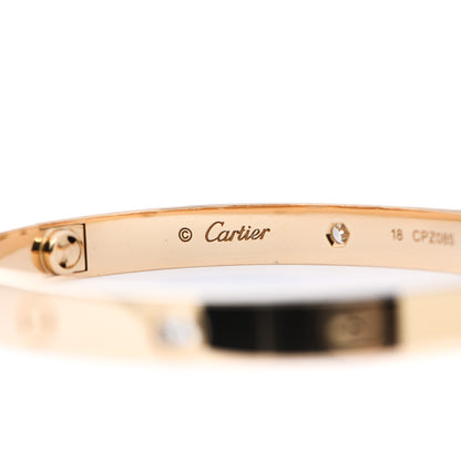 Cartier 18K Yellow Gold 4 Diamond LOVE Bracelet 18 4 of 6