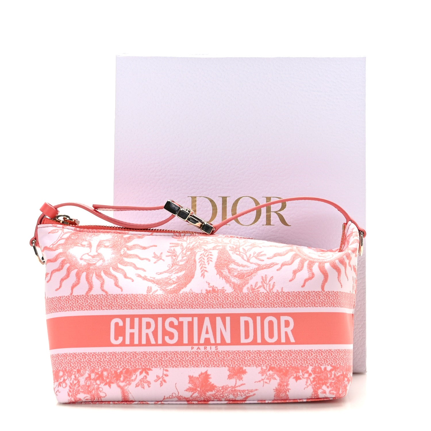 Christian Dior Technical Fabric Toile De Jouy Soleil DiorTravel Nomad Pouch Coral 10 of 10