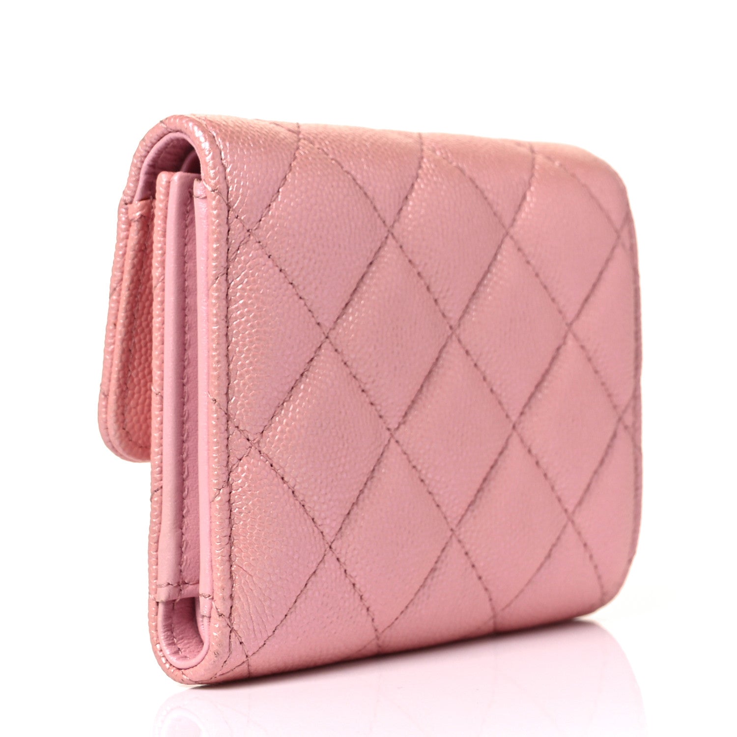 Chanel Iridescent Caviar Quilted Small Flap Wallet Rose Pink 3 of 9