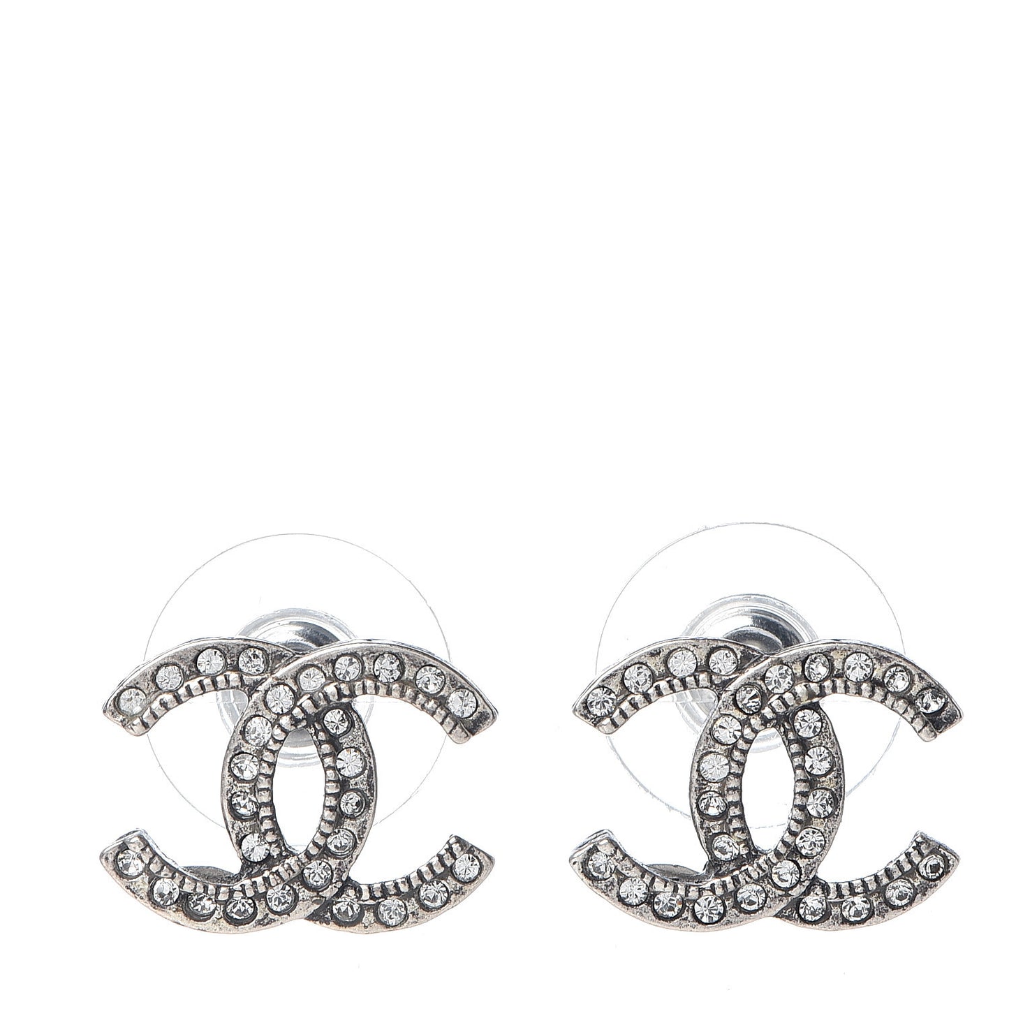 Crystal Mini CC Earrings Silver
