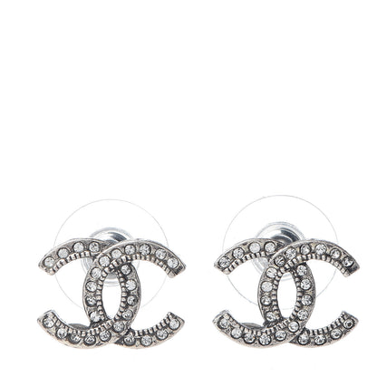 Chanel Crystal Mini CC Earrings Silver 1 of 4