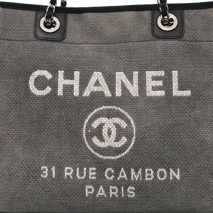 Chanel Canvas Small Deauville Tote Grey 10 of 16