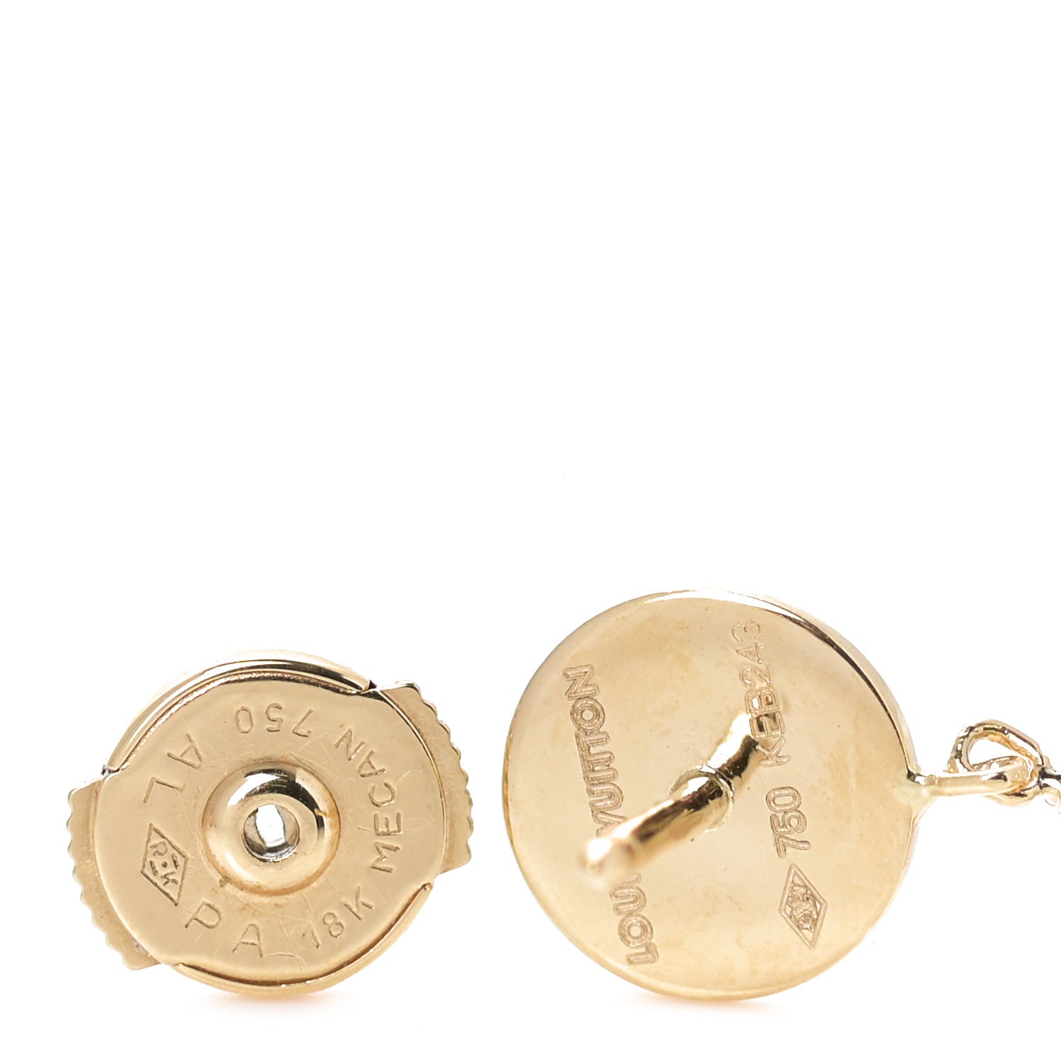 Louis Vuitton 18K Yellow Gold Pearl Idylle Blossom Monogram Drop Earrings 4 of 5