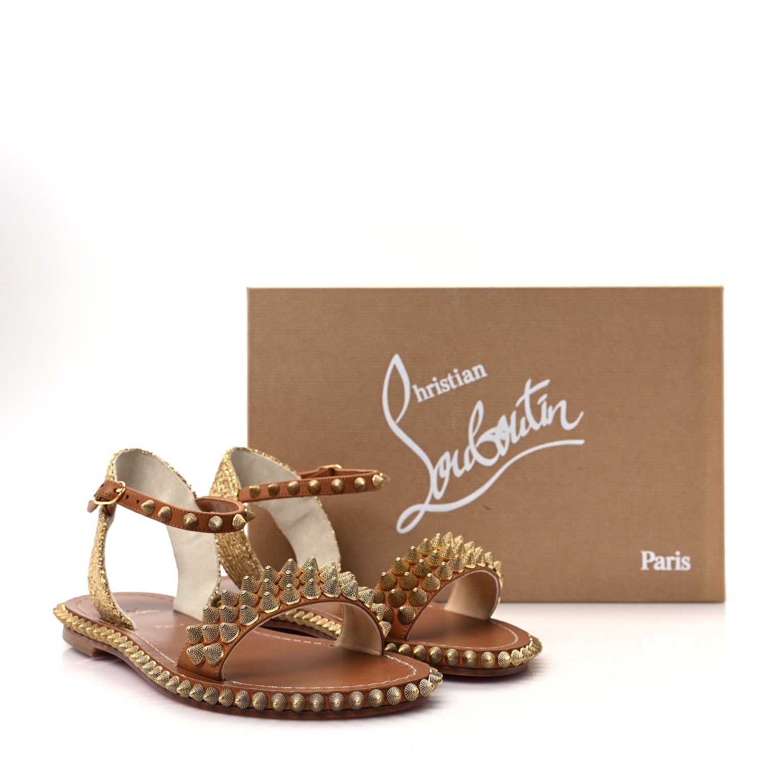 Christian Louboutin Specchio Cordorella Flat Sandals 36 Cuoio 8 of 8