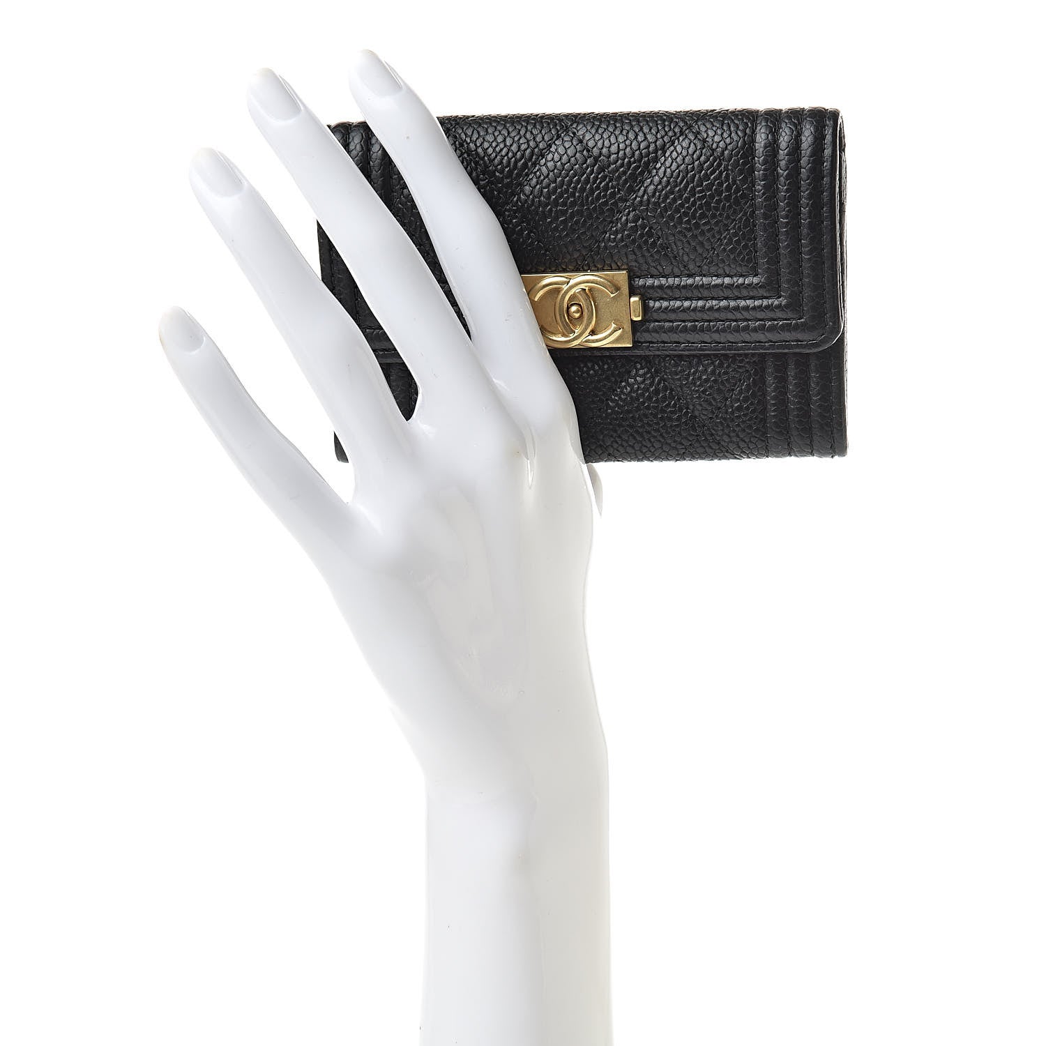 Chanel Caviar Quilted Boy Flap Card Holder Black 2 of 9