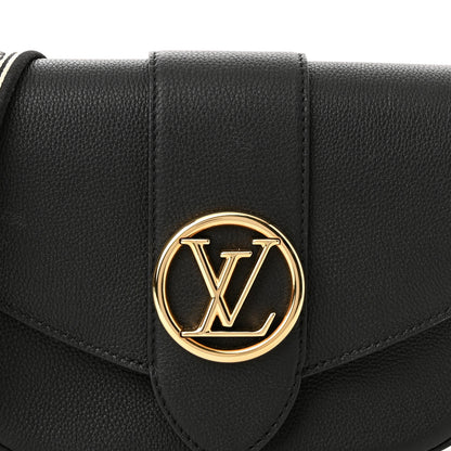 Louis Vuitton Grained Calfskin LV Pont 9 Soft MM Black 8 of 10