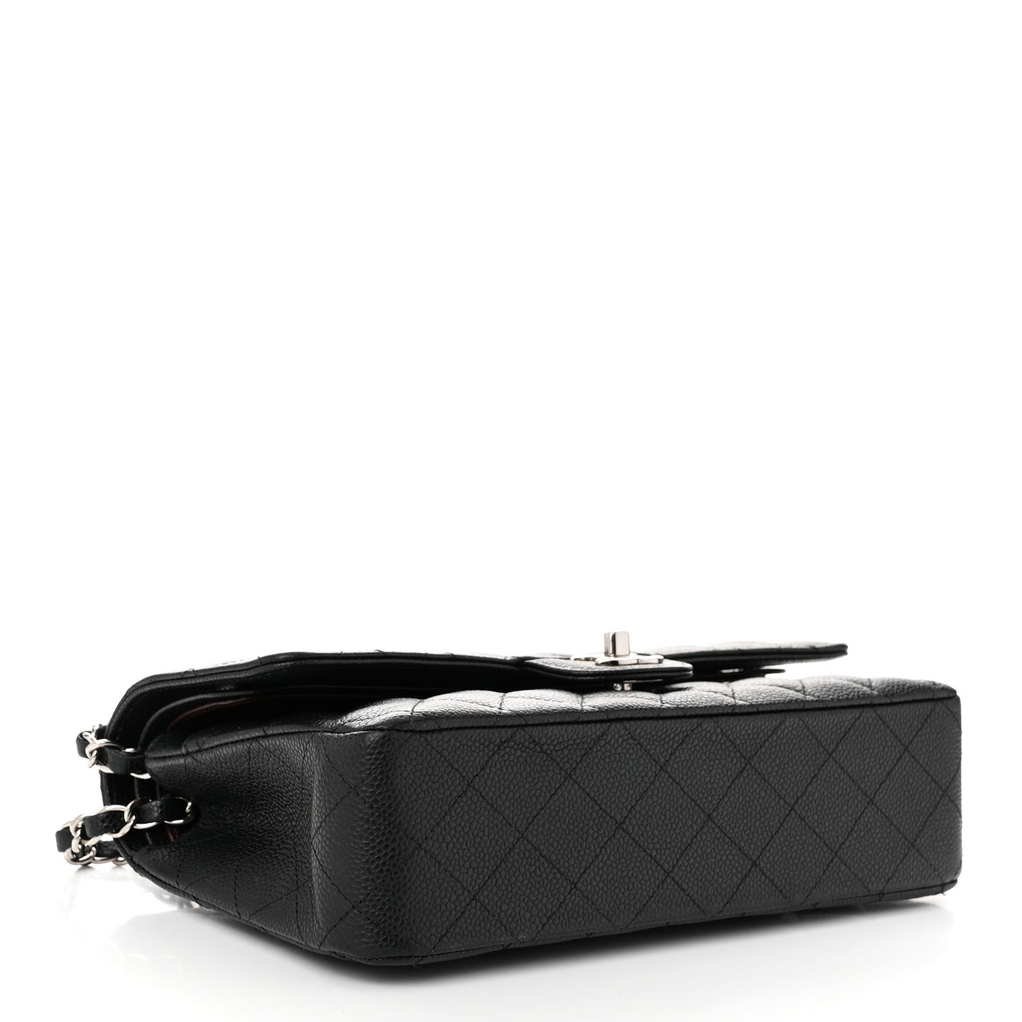 Caviar Quilted Medium Double Flap Black