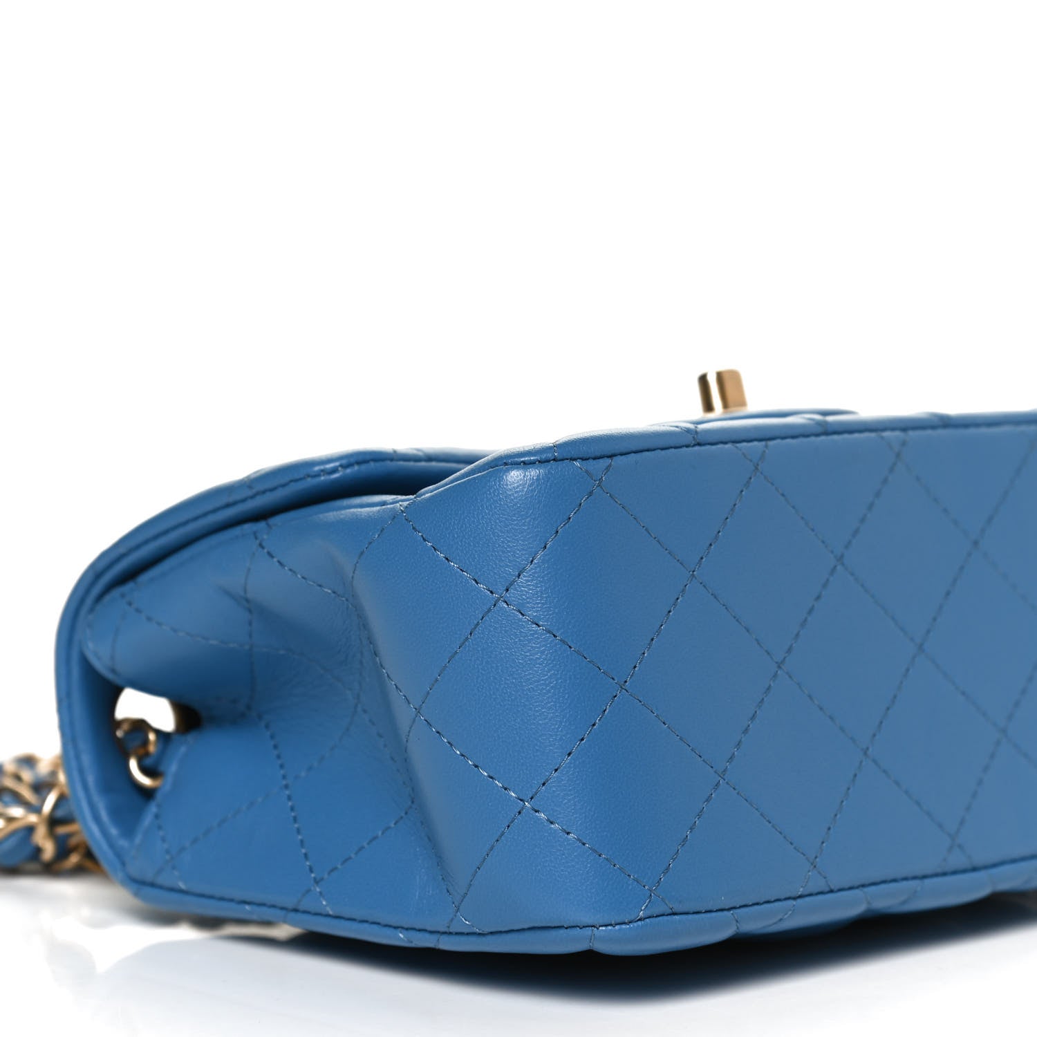 Chanel Lambskin Quilted Mini Square Flap Blue 9 of 10