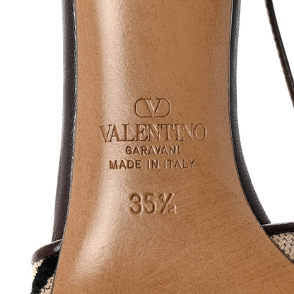 Valentino Garavani Toile Iconographe Vlogo Slingback 80mm Pumps 35.5 Naturale Black Fondant 7 of 10