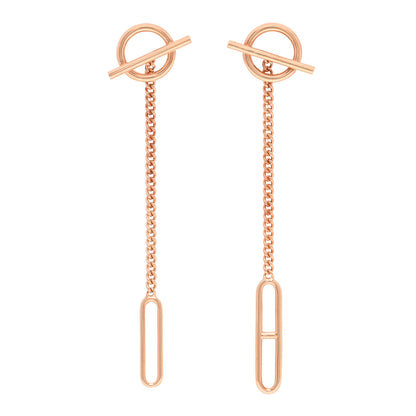 Hermes 18K Rose Gold Echappee Asymmetric Earrings 1 of 5
