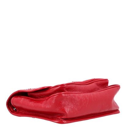 Saint Laurent Crinkled Calfskin Matelasse Monogram Baby Niki Chain Satchel Rouge Eros 4 of 11