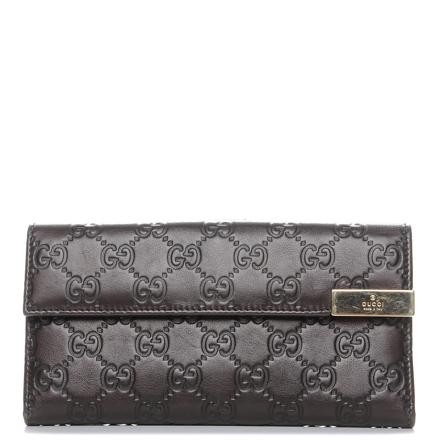 Guccissima Signature Dice Continental Wallet Chocolate