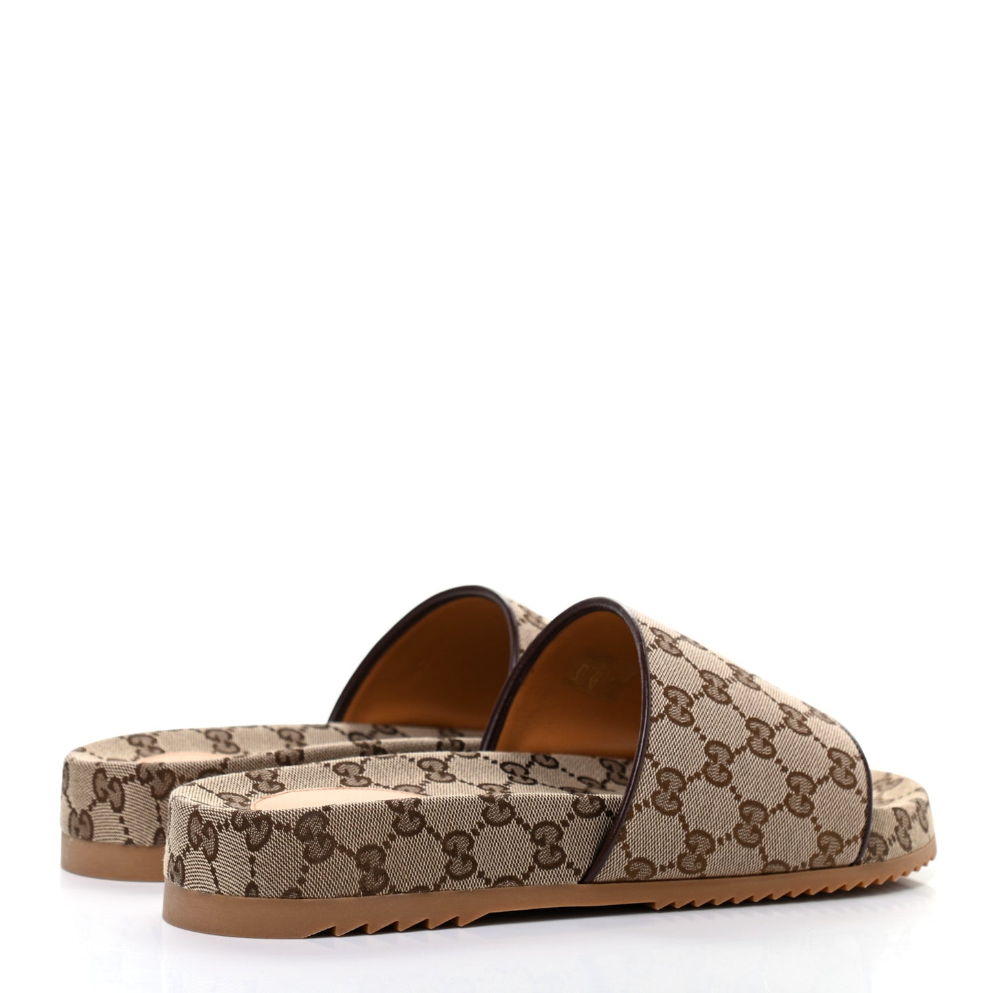 Canvas GG Monogram Mens Slide Sandals 10 Beige