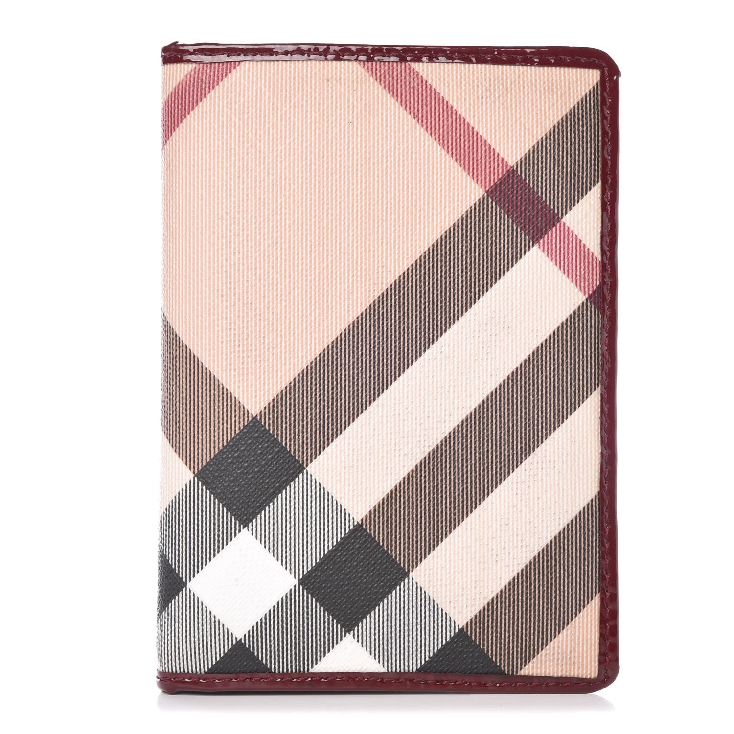 Burberry Patent Supernova Check Passport Cover Red 1 of 6