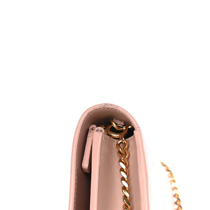 Saint Laurent Smooth Calfskin Classic Monogram Kate Tassel Chain Wallet Marble Pink 12 of 13