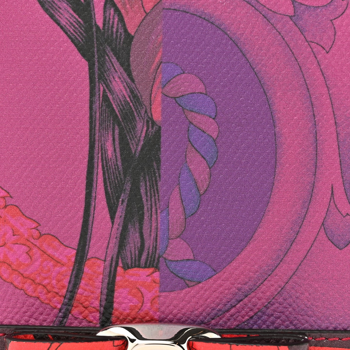 Printed Calfskin Vara Bow Phone Holder Multicolor