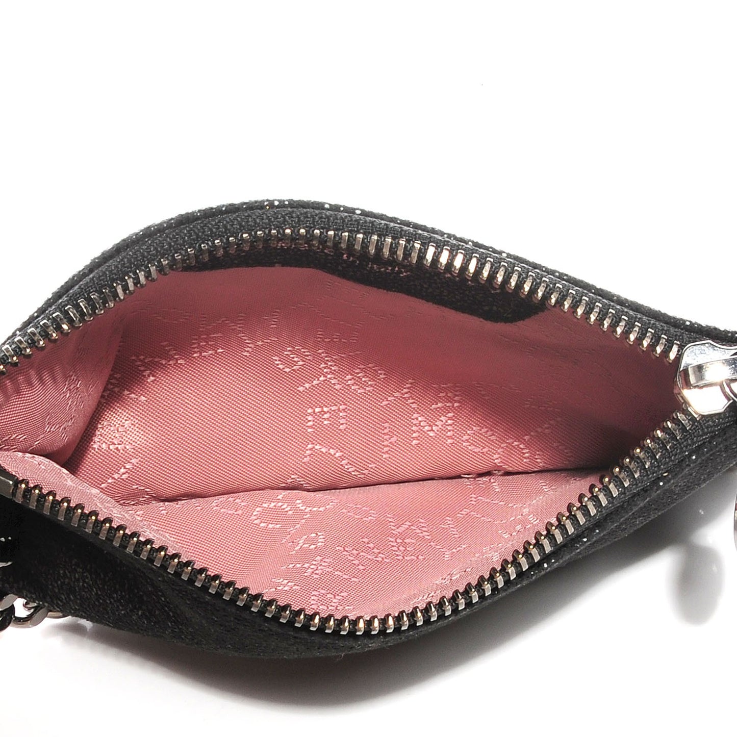 Faux Leather Shaggy Deer Falabella Coin Purse Black