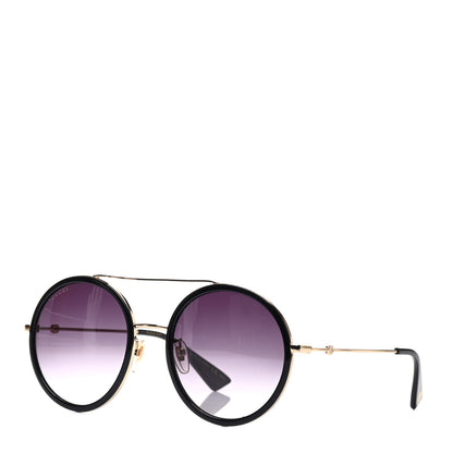 Gucci Metal Round Frame Sunglasses GG0061S Black 1 of 8