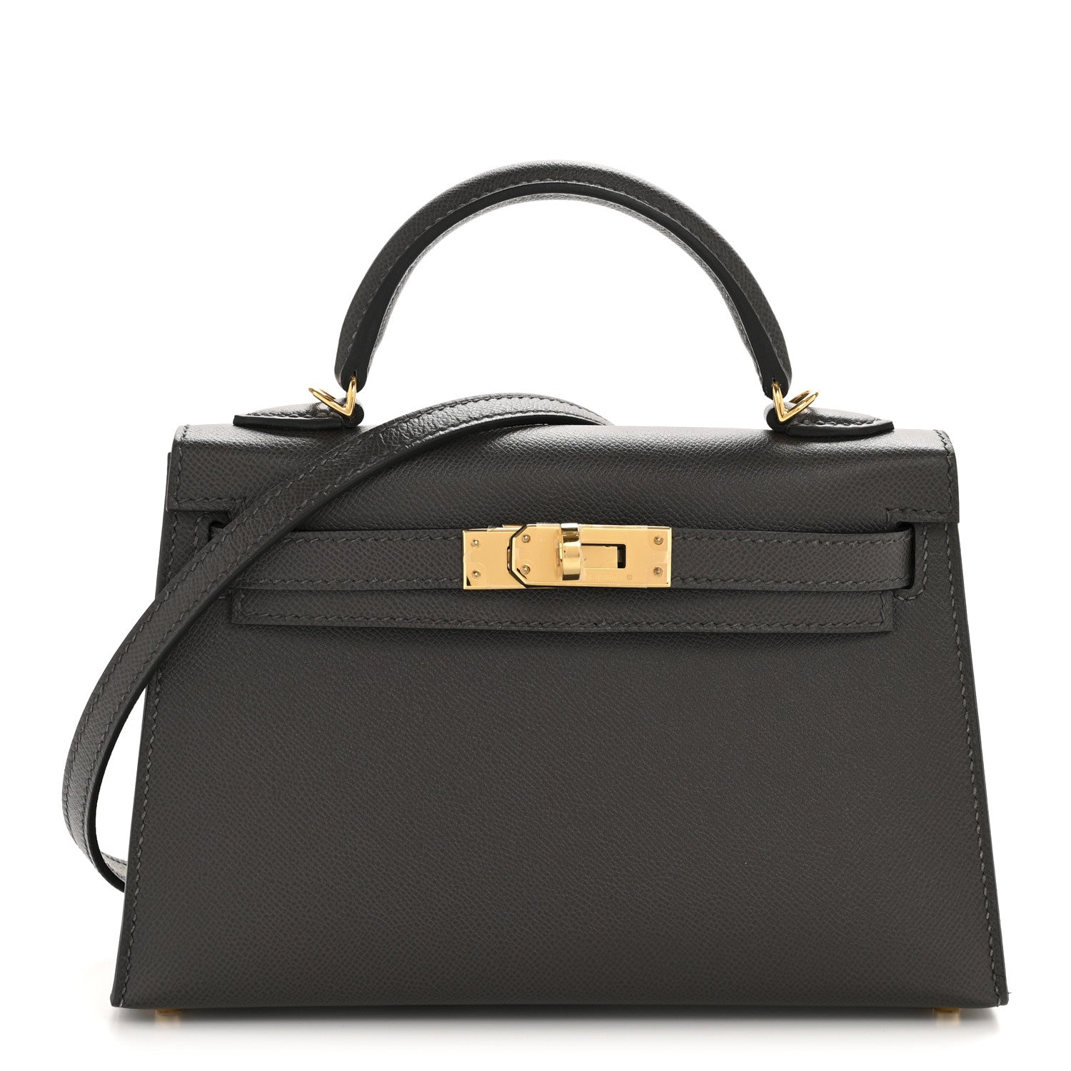 Hermes Madame Calfskin Mini Kelly Sellier 20 Graphite 1 of 11