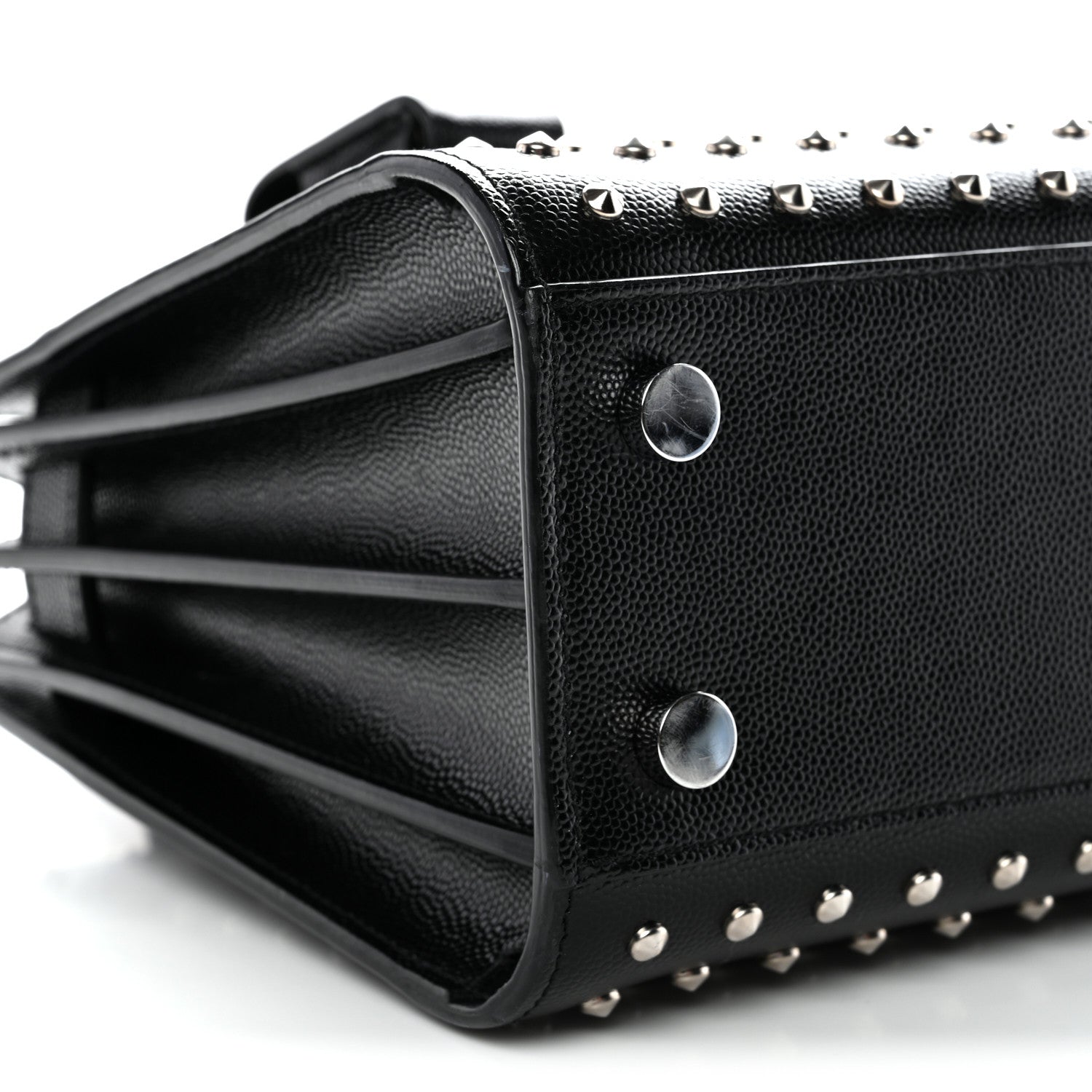 Saint Laurent Calfskin Studded Nano Sac De Jour Black 9 of 13