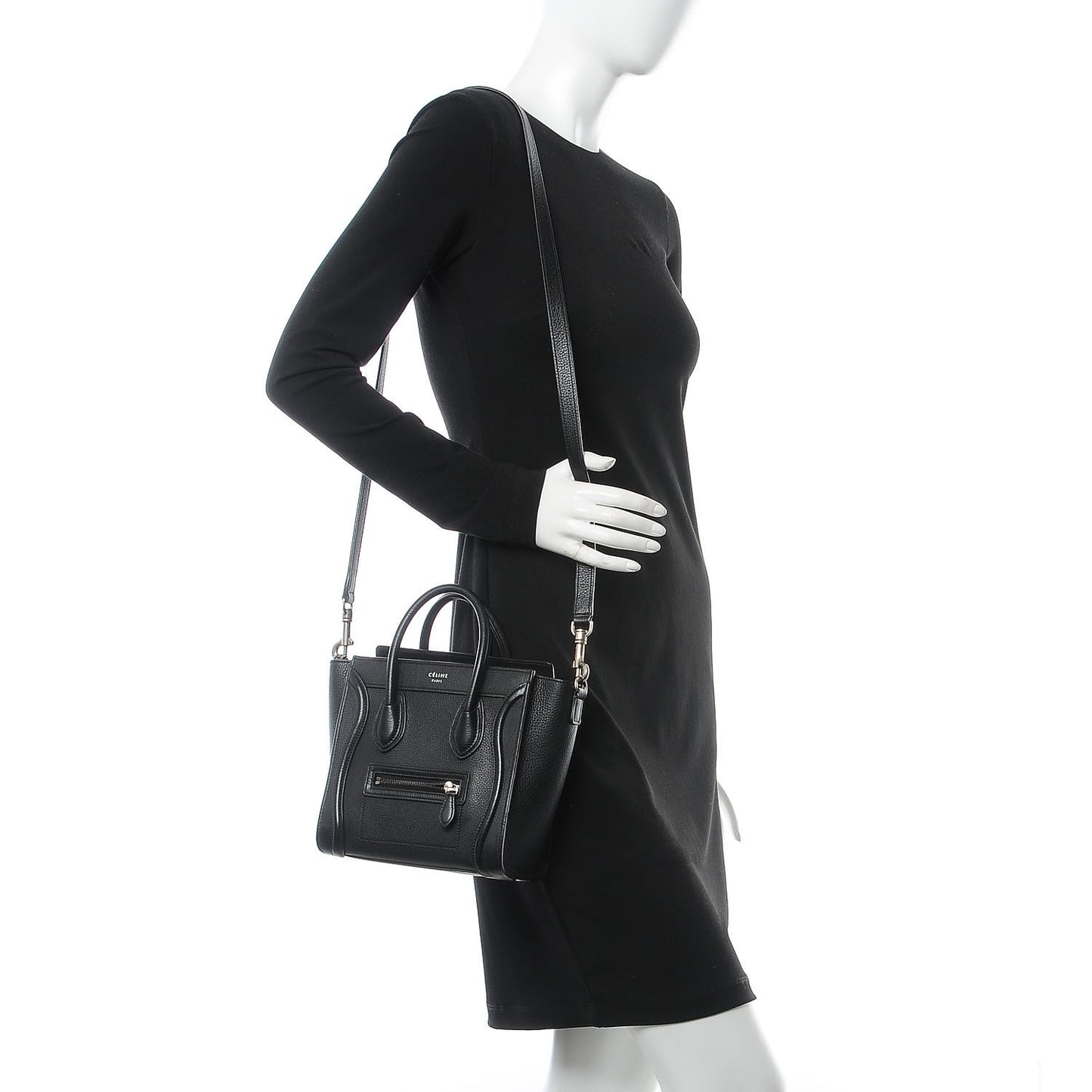 Drummed Calfskin Nano Luggage Black