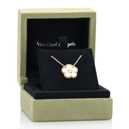 Van Cleef & Arpels 18K Rose Gold Mother Of Pearl Lucky Spring Plum Blossom Necklace 5 of 5