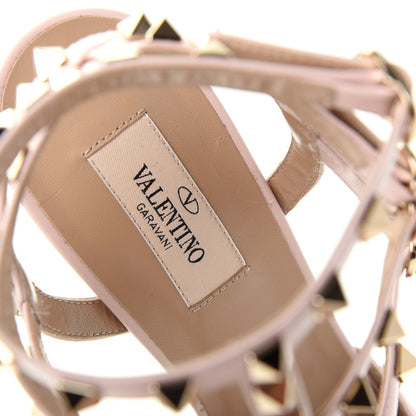 Valentino Garavani Pebbled Calfskin Rockstud Ankle Strap Low Heel Pumps 40 Rose Quartz 8 of 9