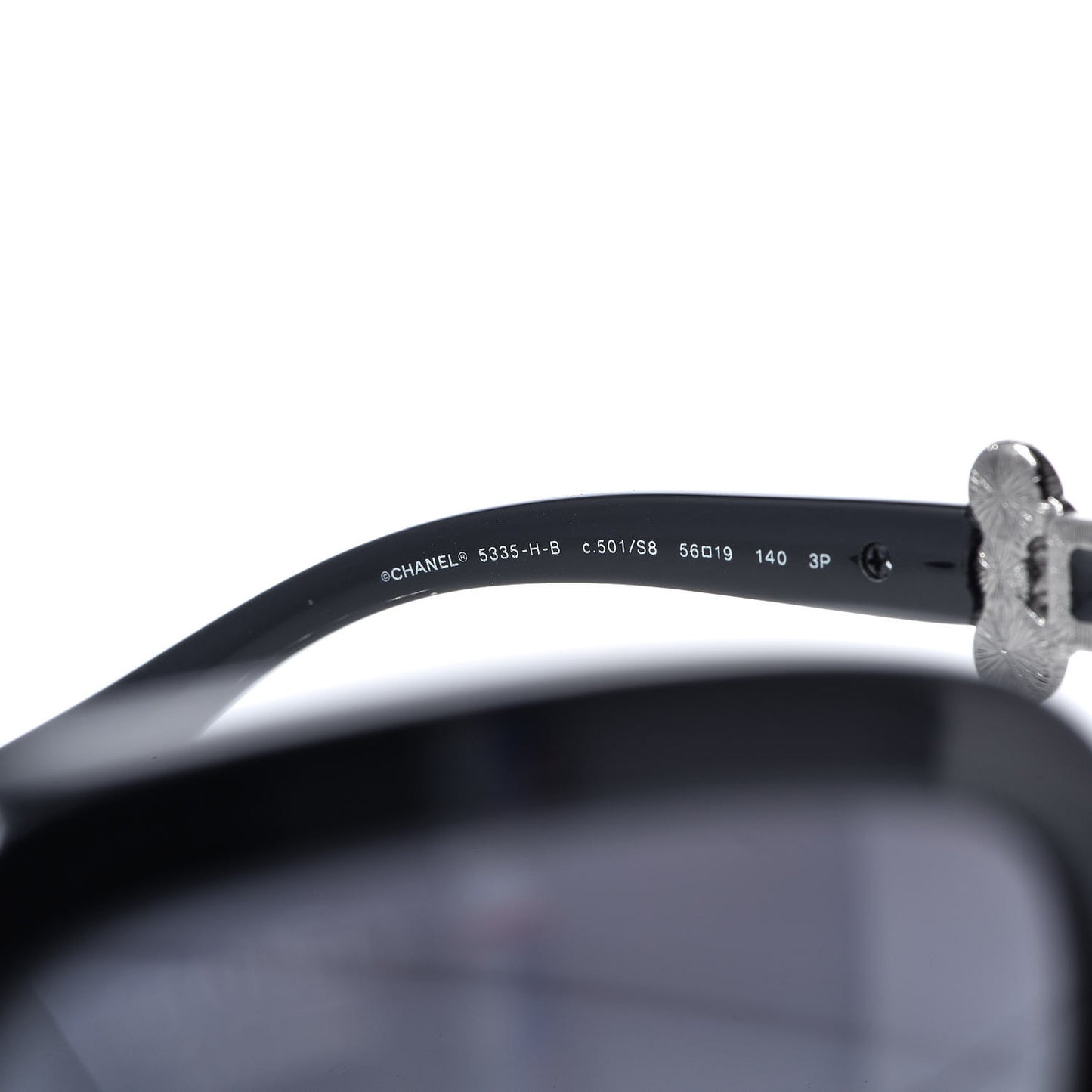 Pearl Crystal Bijoux Polarized Sunglasses 5335-B-A Black