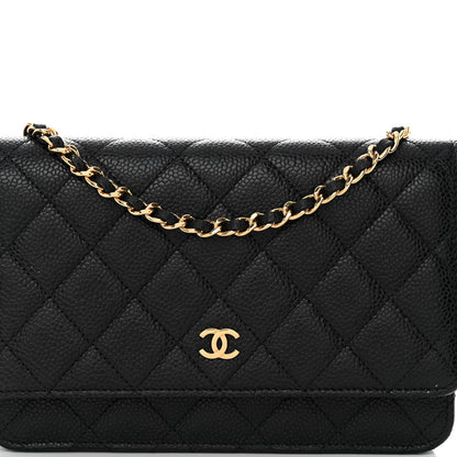 Chanel Caviar Quilted Wallet on Chain WOC Black 9 of 11
