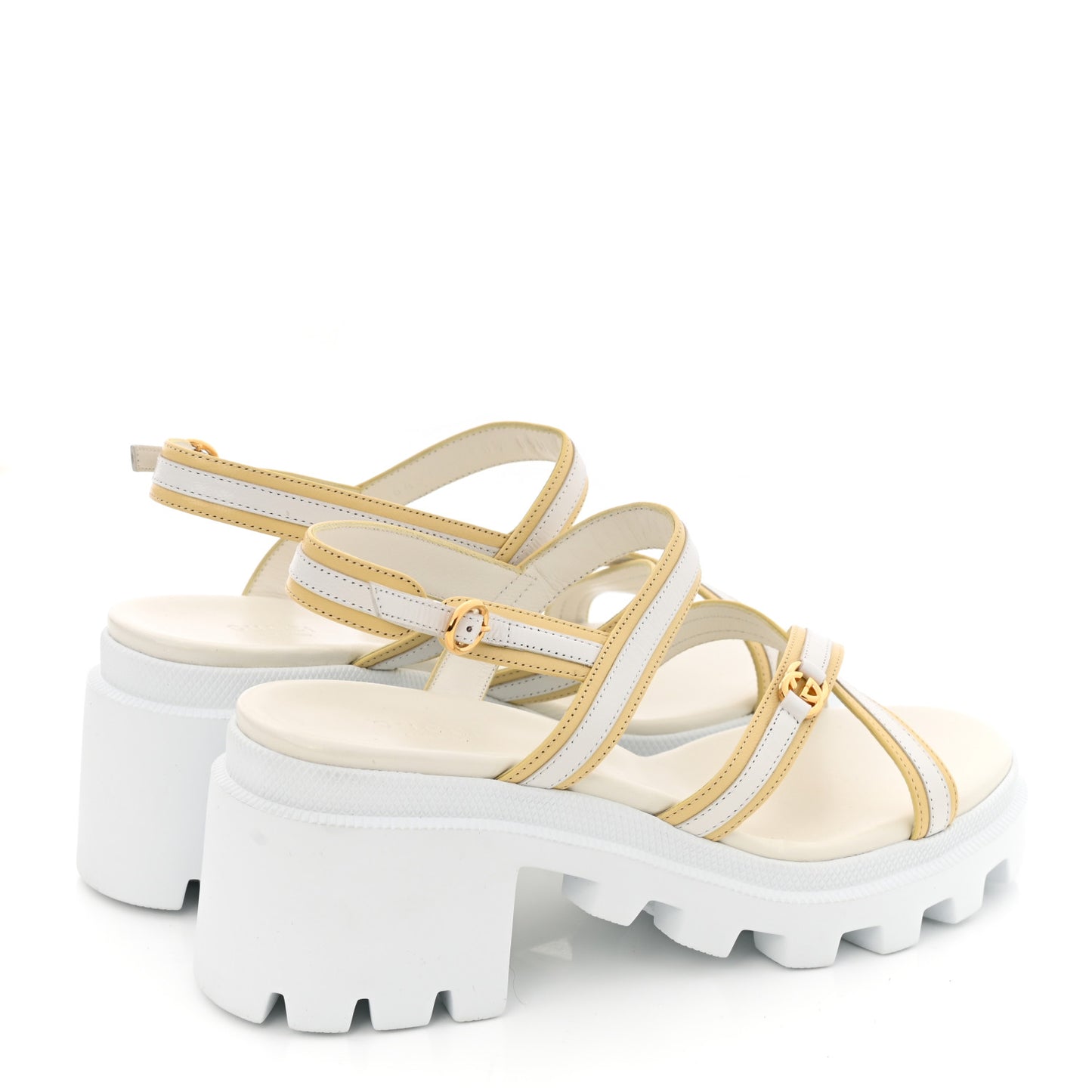 Nappa Platform Lug Sole Sandals 38.5 White Butter