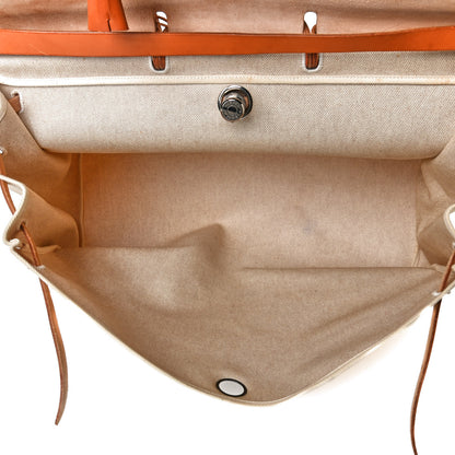Hermes Toile Vache Calfskin Herbag Cabin Natural 5 of 23