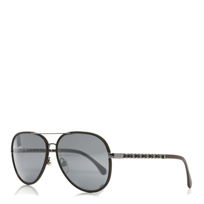 Chanel Metal Polarized Pilot Winter Sunglasses 4219-Q Brown 1 of 7