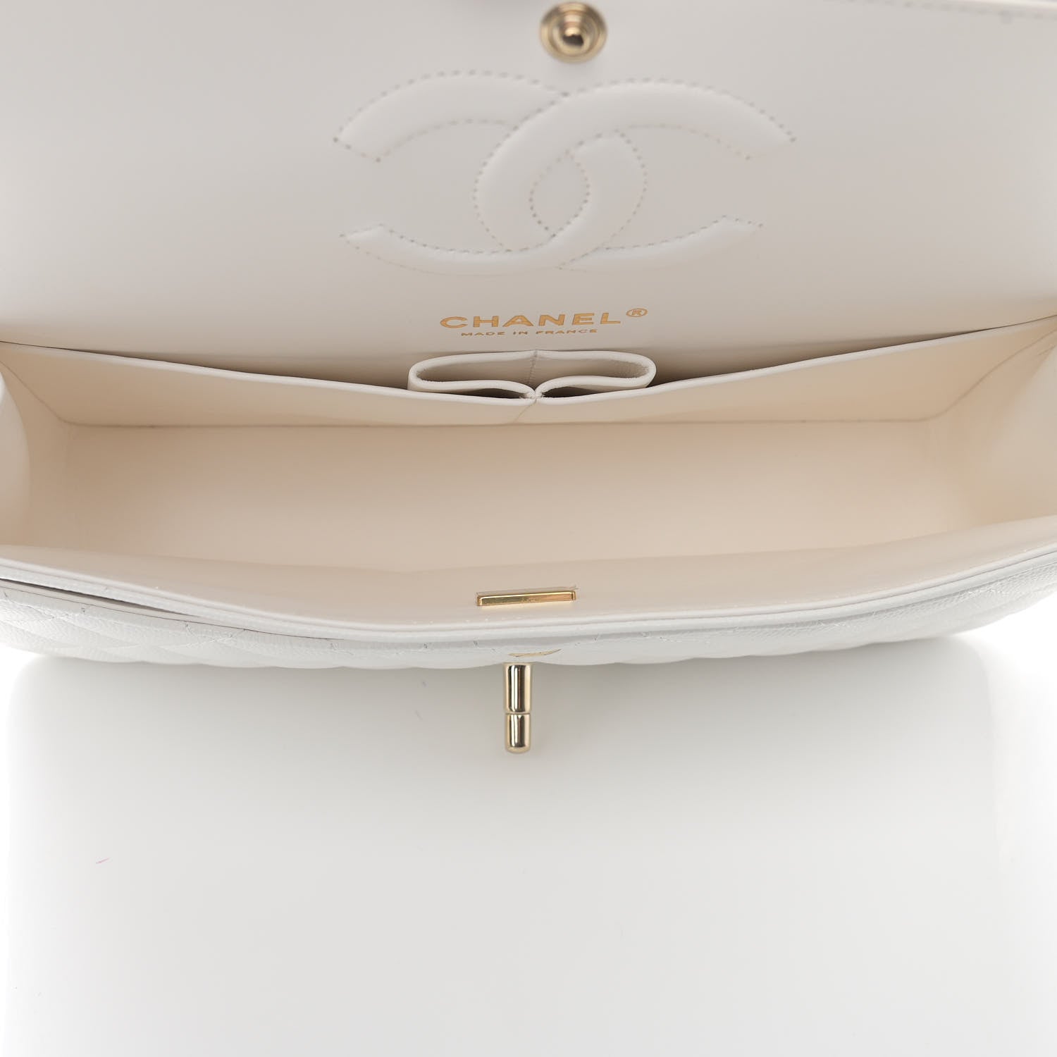 Chanel Caviar Quilted Medium Double Flap White 5 of 11