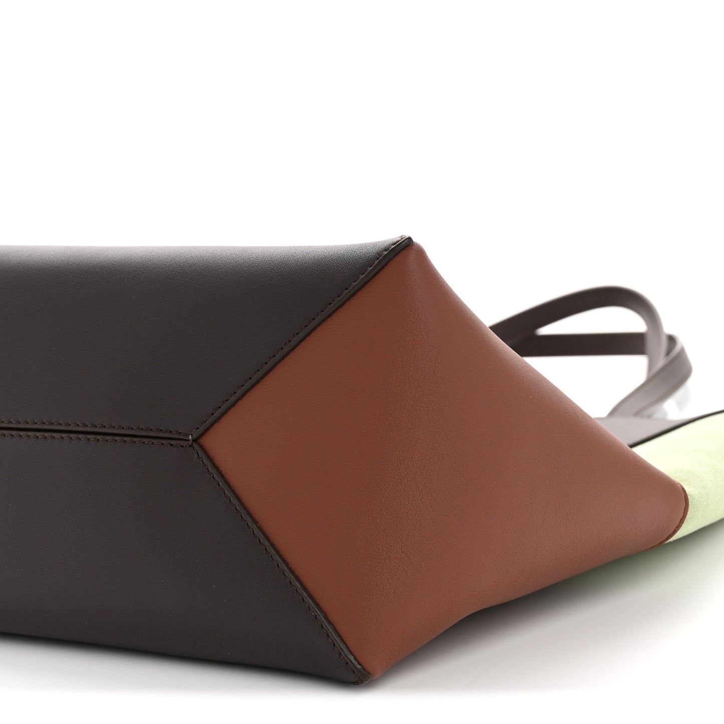Calfskin Suede Medium Puzzle Fold Tote Chocolate Tan