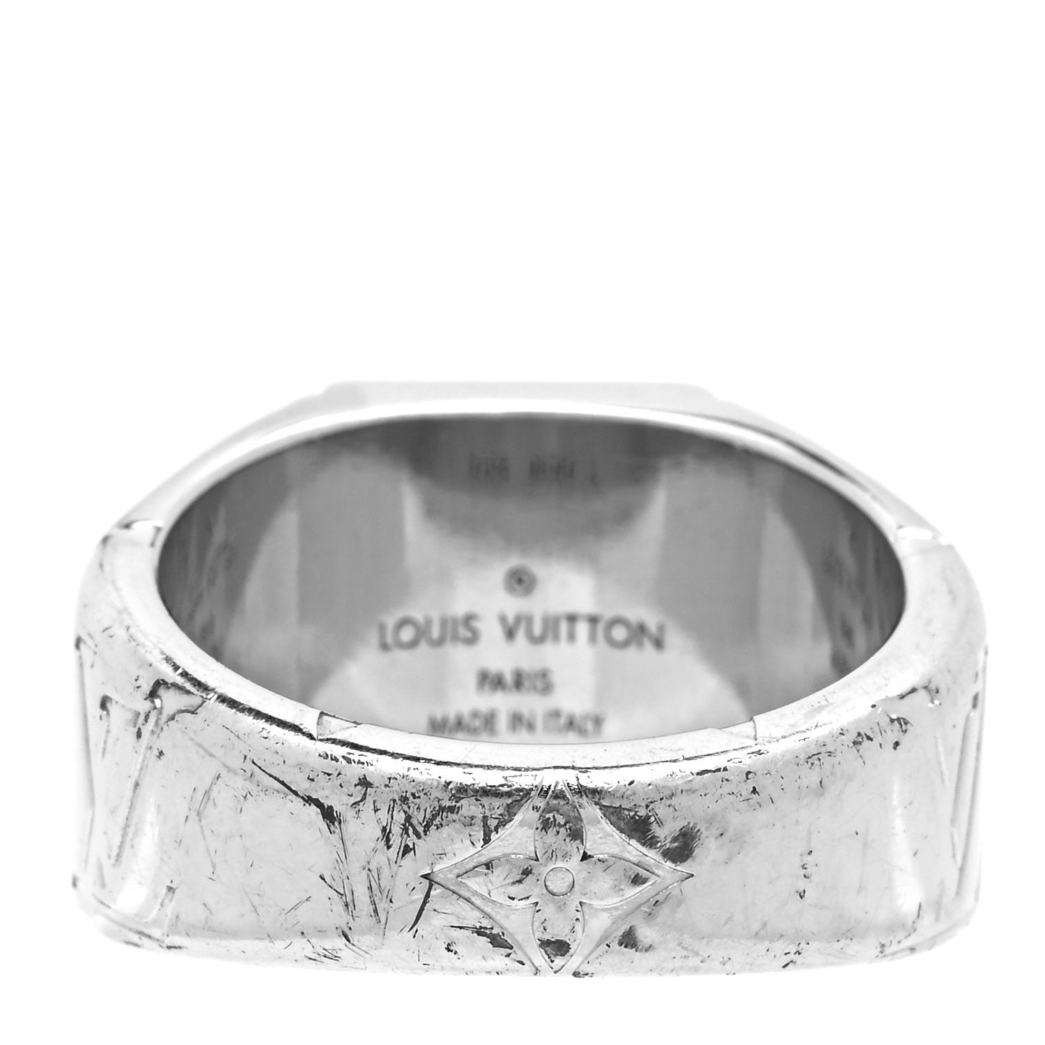 Louis Vuitton Monogram Signet Ring L Palladium 3 of 4