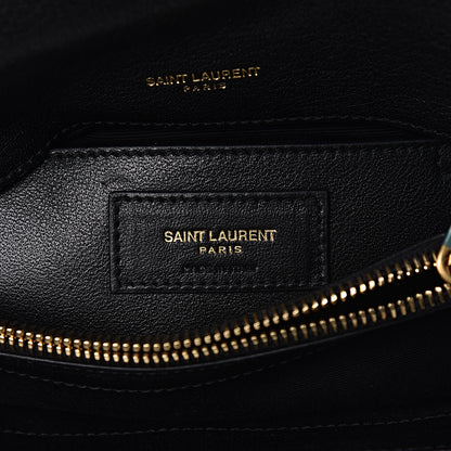 Saint Laurent Sheepskin Matelasse Chevron Monogram Medium College Bag Black 7 of 11