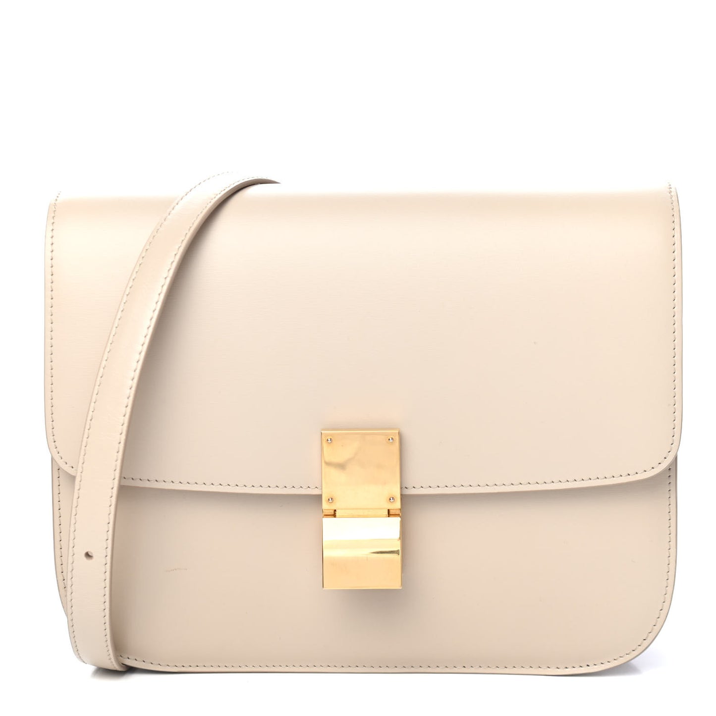 Box Calfskin Medium Classic Box Bag Linen