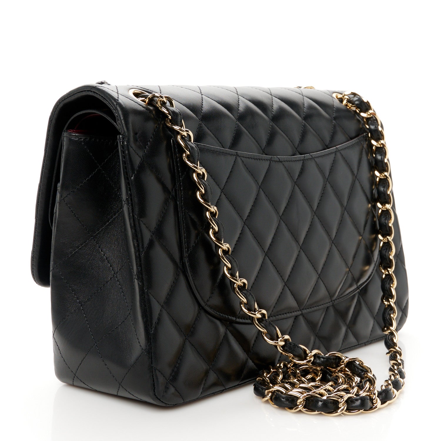 Chanel Lambskin Quilted Jumbo Double Flap Black 3 of 11