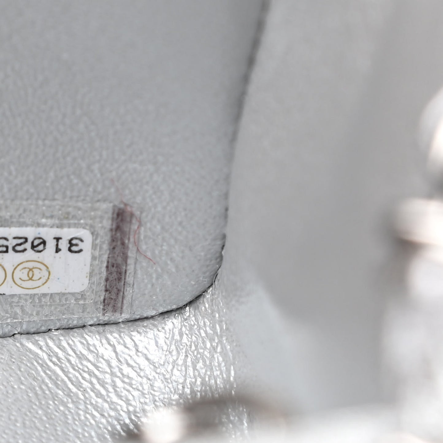 Metallic Lambskin Quilted Mini Rectangular Flap Silver