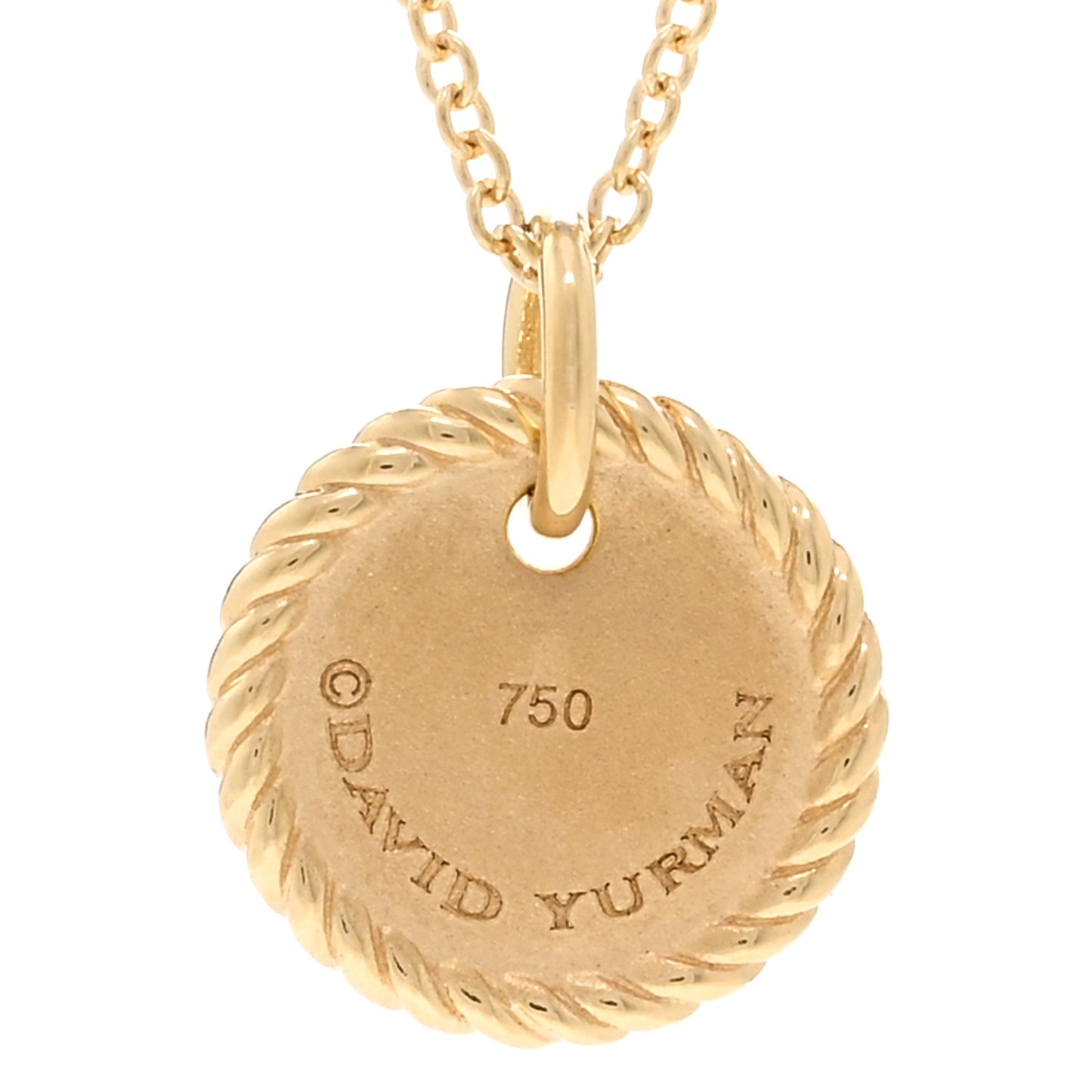 18K Yellow Gold Diamond Initial M Charm Necklace