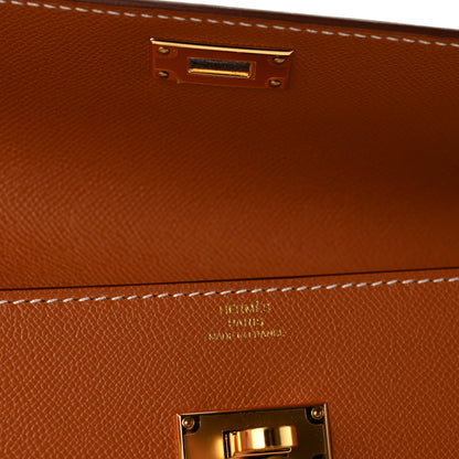 Hermes Madame Calfskin Kelly Pocket Long Wallet Gold 6 of 8