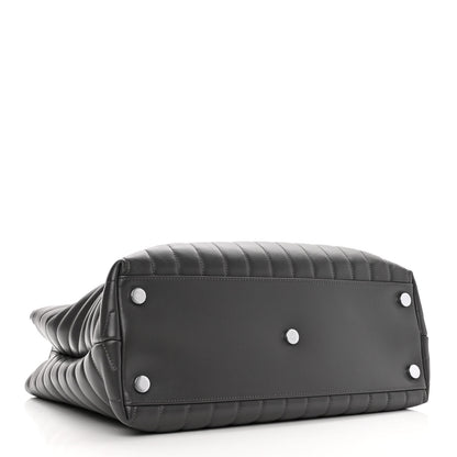 Saint Laurent Calfskin Y Quilted Monogram Large Loulou Shopper Storm 4 of 12